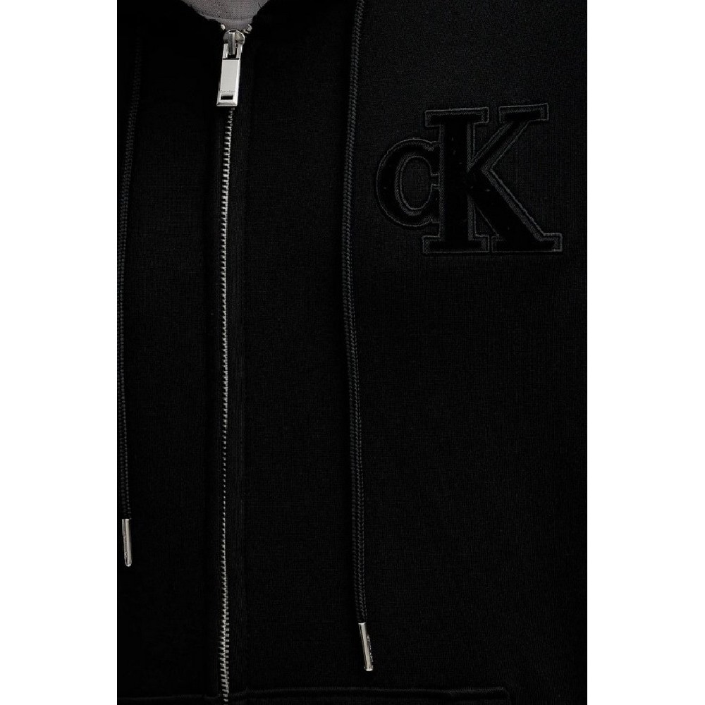 CALVIN KLEIN JEANS A 350GSM FLEECE GIFT GIVING FZ HOO ΖΑΚΕΤΑ ΦΟΥΤΕΡ ΑΝΔΡΙΚΗ BLACK