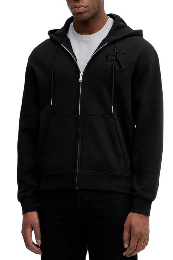 CALVIN KLEIN JEANS A 350GSM FLEECE GIFT GIVING FZ HOO ΖΑΚΕΤΑ ΦΟΥΤΕΡ ΑΝΔΡΙΚΗ BLACK