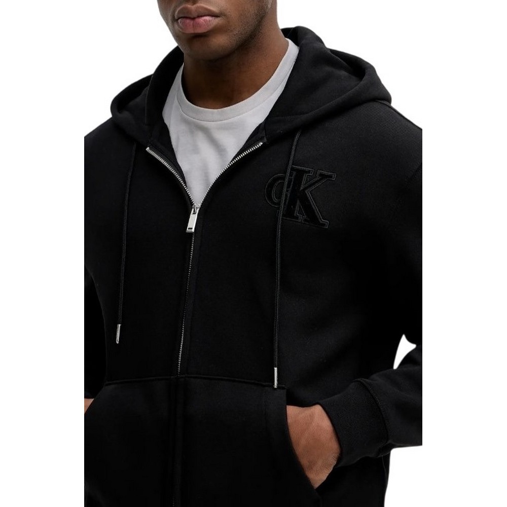 CALVIN KLEIN JEANS A 350GSM FLEECE GIFT GIVING FZ HOO ΖΑΚΕΤΑ ΦΟΥΤΕΡ ΑΝΔΡΙΚΗ BLACK