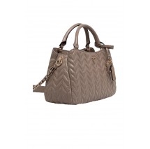 GUESS CHERYL TRIPLE COMP SATCHEL ΤΣΑΝΤΑ ΓΥΝΑΙΚΕΙΑ TAUPE