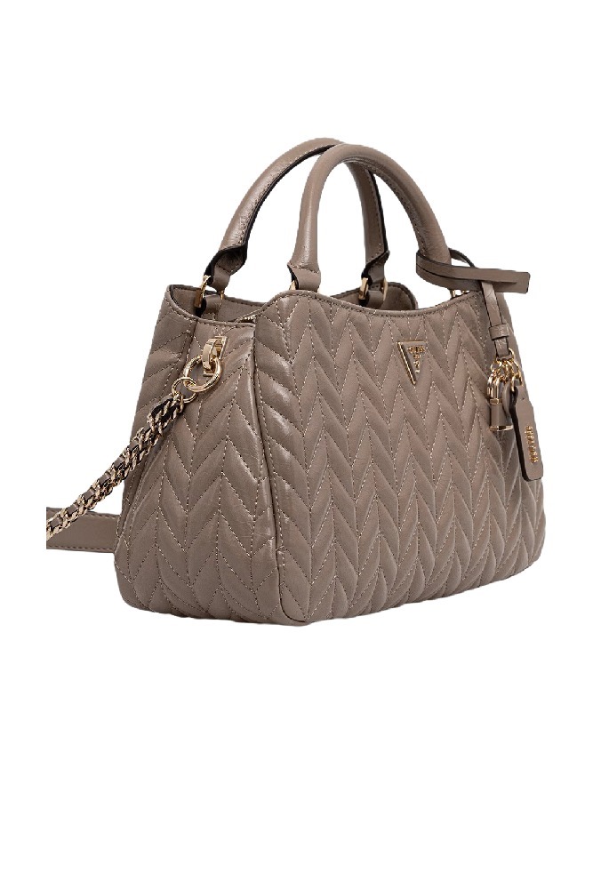 GUESS CHERYL TRIPLE COMP SATCHEL ΤΣΑΝΤΑ ΓΥΝΑΙΚΕΙΑ TAUPE
