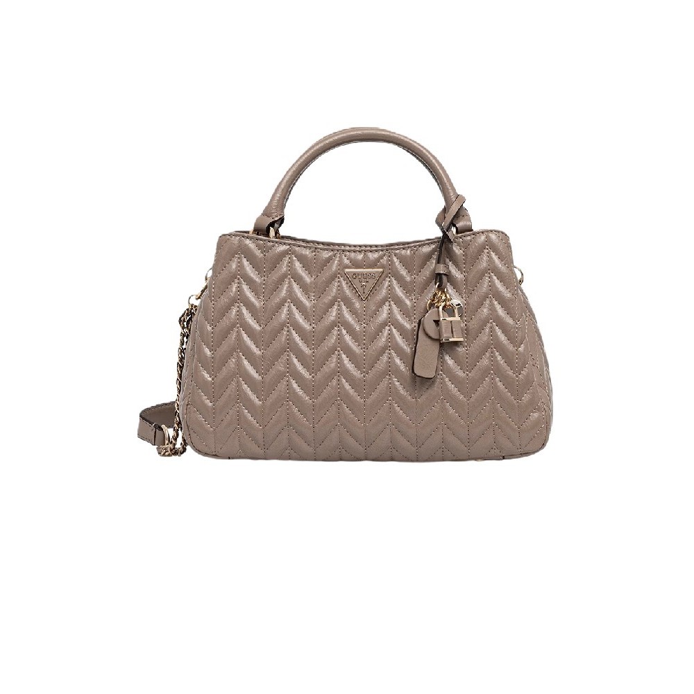 GUESS CHERYL TRIPLE COMP SATCHEL ΤΣΑΝΤΑ ΓΥΝΑΙΚΕΙΑ TAUPE
