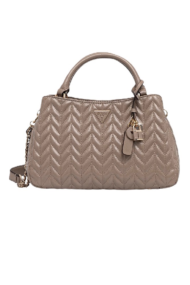 GUESS CHERYL TRIPLE COMP SATCHEL ΤΣΑΝΤΑ ΓΥΝΑΙΚΕΙΑ TAUPE