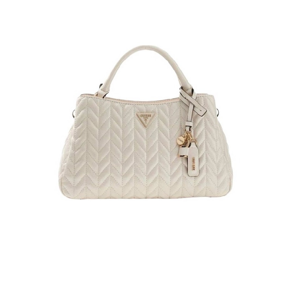 GUESS CHERYL TRIPLE COMP SATCHEL ΤΣΑΝΤΑ ΓΥΝΑΙΚΕΙΑ OFF WHITE