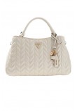 GUESS CHERYL TRIPLE COMP SATCHEL ΤΣΑΝΤΑ ΓΥΝΑΙΚΕΙΑ OFF WHITE