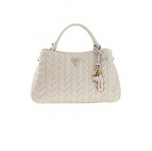 GUESS CHERYL TRIPLE COMP SATCHEL ΤΣΑΝΤΑ ΓΥΝΑΙΚΕΙΑ OFF WHITE