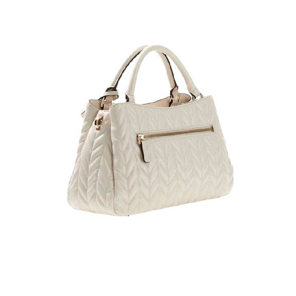 GUESS CHERYL TRIPLE COMP SATCHEL ΤΣΑΝΤΑ ΓΥΝΑΙΚΕΙΑ OFF WHITE