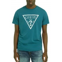 GUESS IRIDESCENT T-SHIRT ΜΠΛΟΥΖΑ ΑΝΔΡΙΚΗ PETROL
