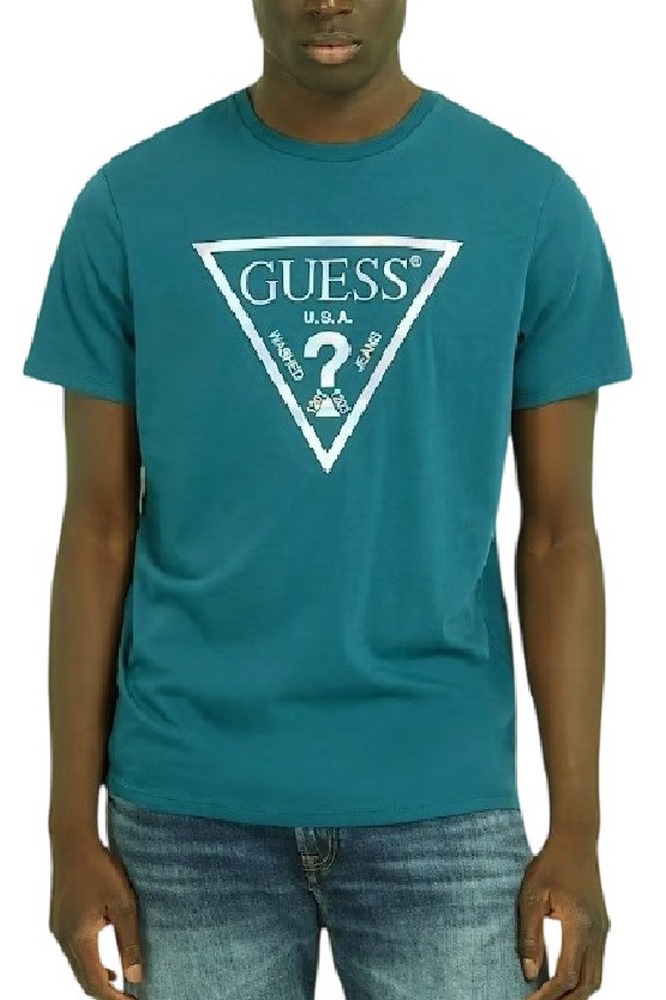 GUESS SSS BSC IRIDESCENT F ΜΠΛΟΥΖΑ ΑΝΔΡΙΚΗ PETROL