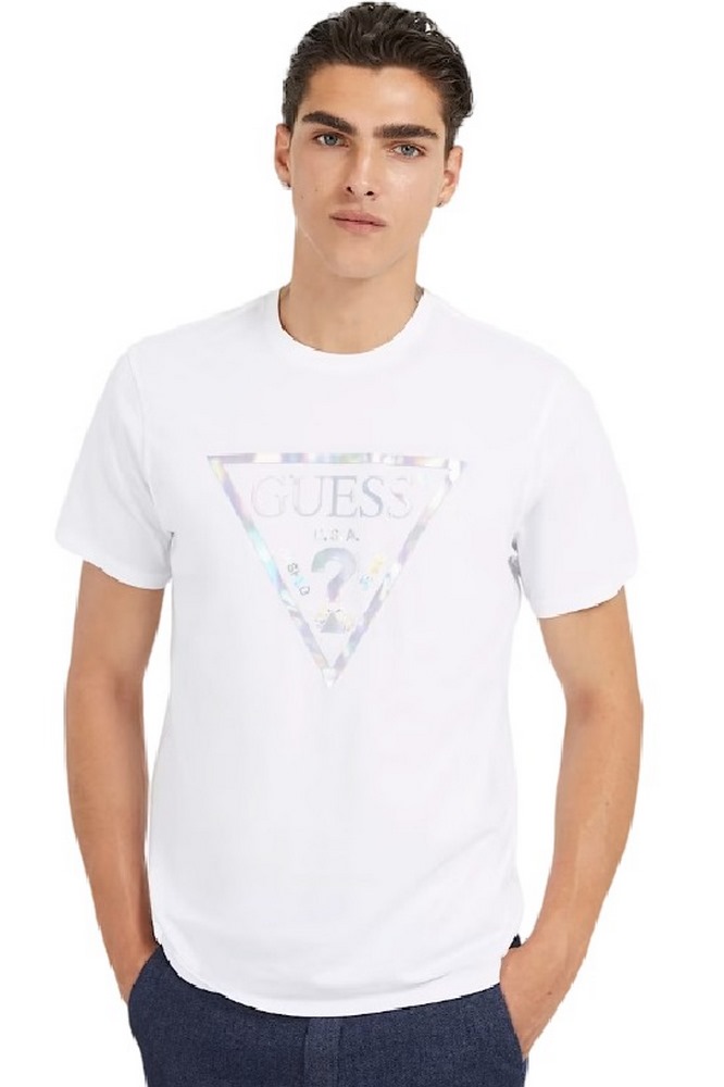 GUESS SSS BSC IRIDESCENT F ΜΠΛΟΥΖΑ ΑΝΔΡΙΚΗ WHITE