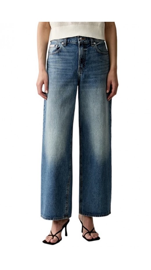 CALVIN KLEIN JEANS LOW RISE BAGGY TINTED AIRWAY ΠΑΝΤΕΛΟΝΙ ΓΥΝΑΙΚΕΙΟ BLUΕ DENIM