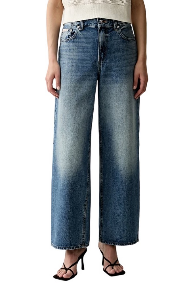 CALVIN KLEIN JEANS LOW RISE BAGGY TINTED AIRWAY ΠΑΝΤΕΛΟΝΙ ΓΥΝΑΙΚΕΙΟ BLUΕ DENIM
