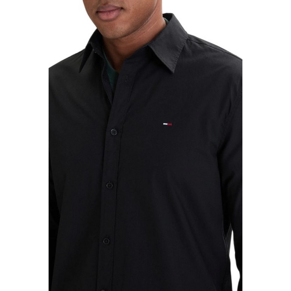 TOMMY JEANS REG POPLIN SHIRT ΠΟΥΚΑΜΙΣΟ ΑΝΔΡΙΚΟ BLACK