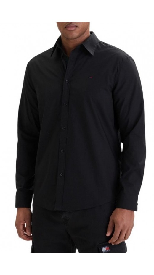 TOMMY JEANS REG POPLIN SHIRT ΠΟΥΚΑΜΙΣΟ ΑΝΔΡΙΚΟ BLACK