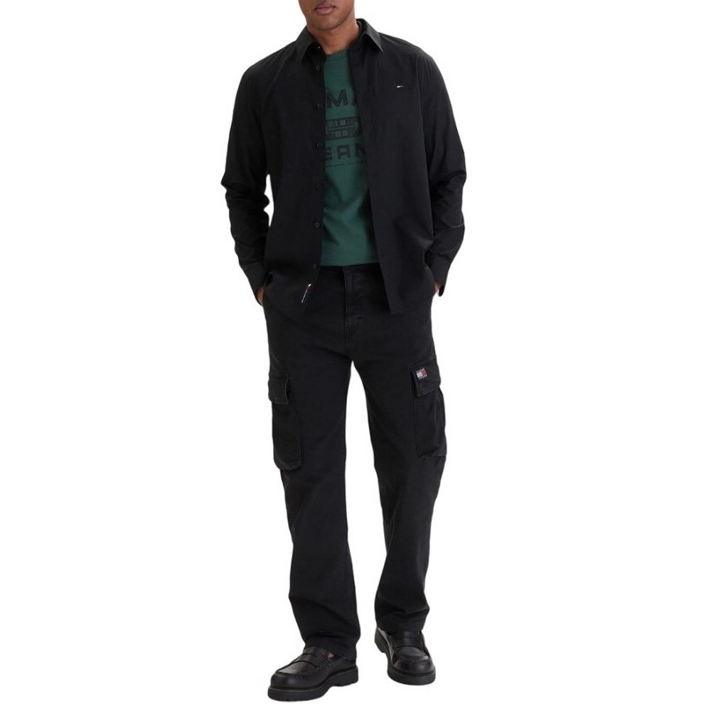 TOMMY JEANS REG POPLIN SHIRT ΠΟΥΚΑΜΙΣΟ ΑΝΔΡΙΚΟ BLACK