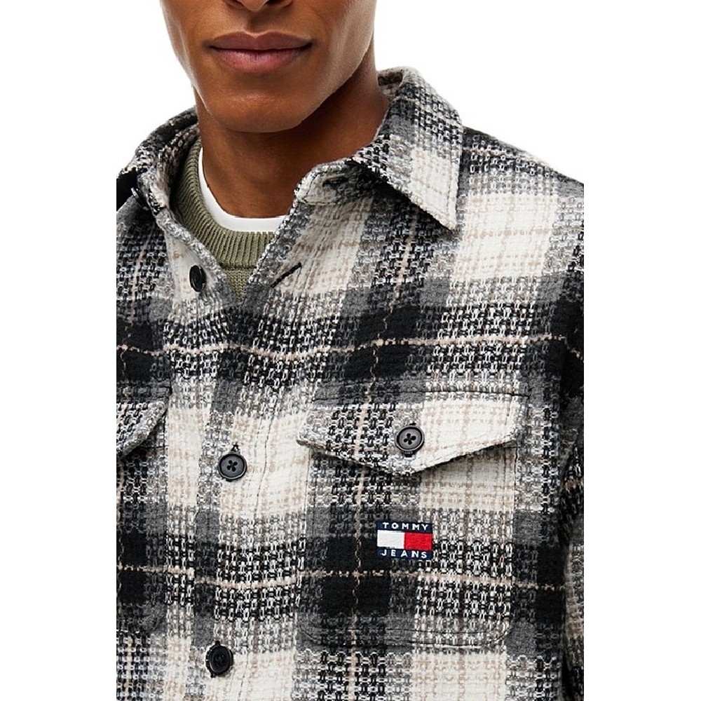 TOMMY JEANS CHECK OVERSHIRT EXT ΠΟΥΚΑΜΙΣΟ ΑΝΔΡΙΚΟ BLACK