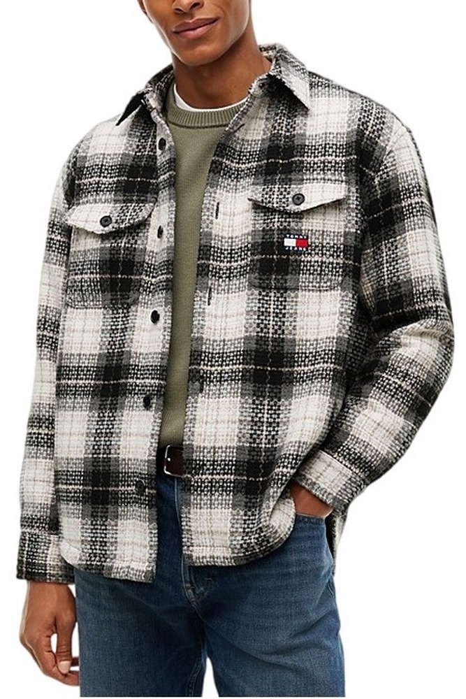 TOMMY JEANS CHECK OVERSHIRT EXT ΠΟΥΚΑΜΙΣΟ ΑΝΔΡΙΚΟ BLACK