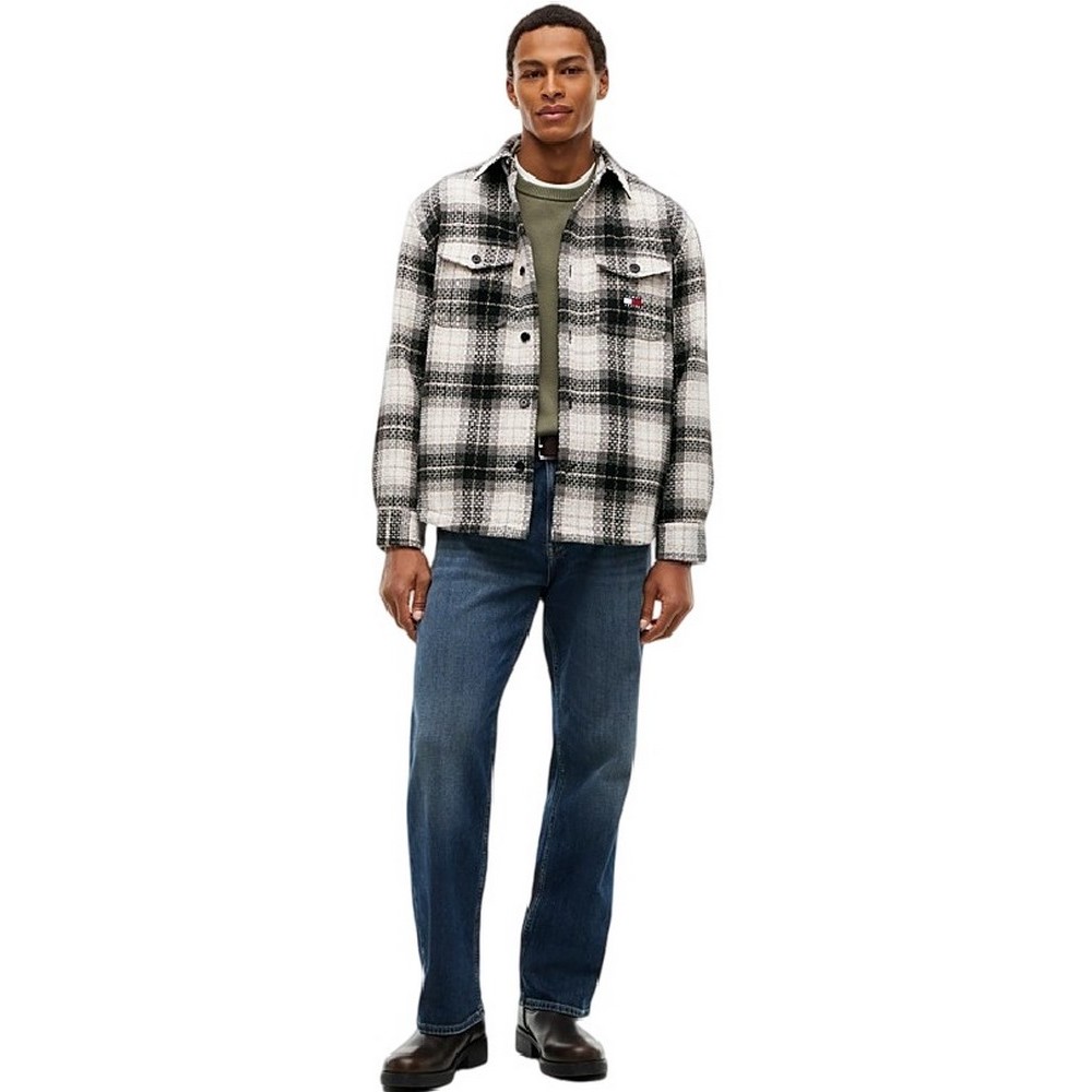 TOMMY JEANS CHECK OVERSHIRT EXT ΠΟΥΚΑΜΙΣΟ ΑΝΔΡΙΚΟ BLACK