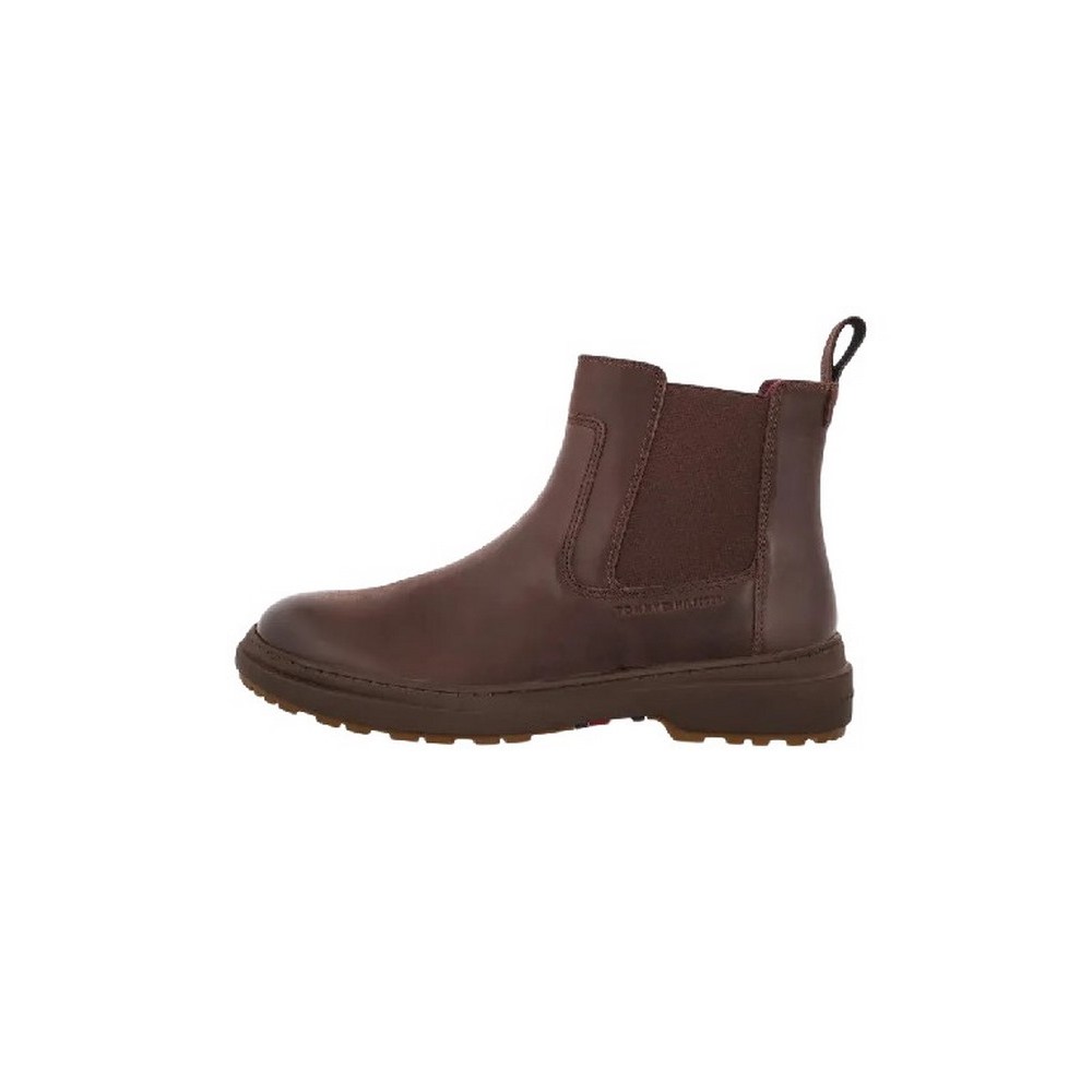 TOMMY HILFIGER OUTDOOR WARM LTH CHEL ΠΑΠΟΥΤΣΙ ΑΝΔΡΙΚΟ DARK BROWN