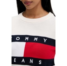 TOMMY JEANS FLAG CREW NECK SWEATER EXT ΠΛΕΚΤΗ ΜΠΛΟΥΖΑ ΓΥΝΑΙΚΕΙΑ OFF WHITE