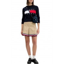 TOMMY JEANS FLAG CREW NECK SWEATER EXT ΠΛΕΚΤΗ ΜΠΛΟΥΖΑ ΓΥΝΑΙΚΕΙΑ NAVY