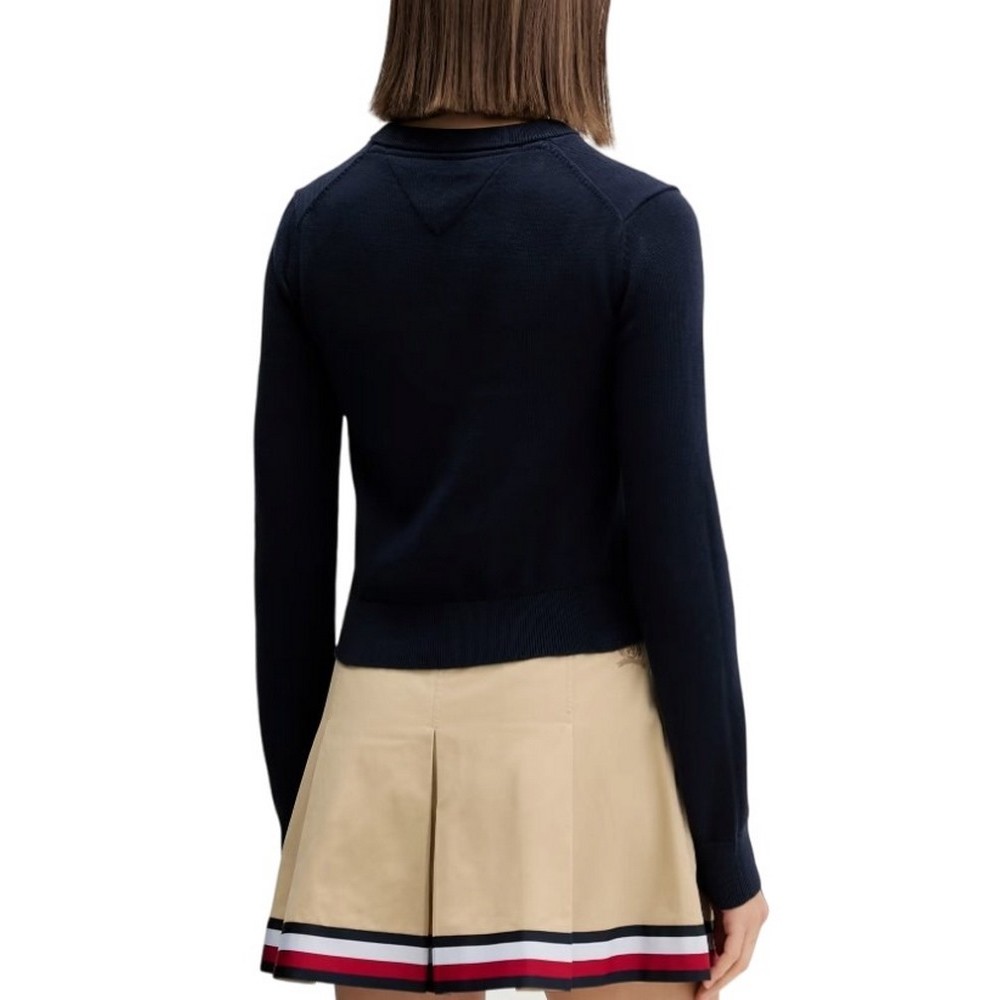 TOMMY JEANS FLAG CREW NECK SWEATER EXT ΠΛΕΚΤΗ ΜΠΛΟΥΖΑ ΓΥΝΑΙΚΕΙΑ NAVY
