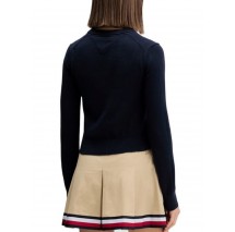 TOMMY JEANS FLAG CREW NECK SWEATER EXT ΠΛΕΚΤΗ ΜΠΛΟΥΖΑ ΓΥΝΑΙΚΕΙΑ NAVY