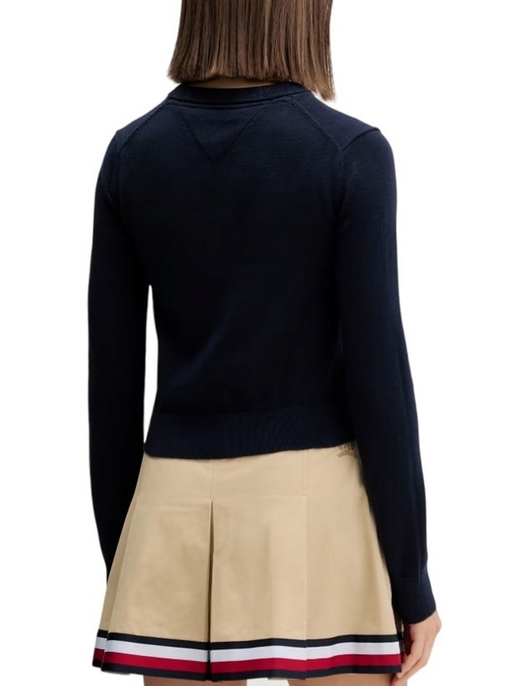 TOMMY JEANS FLAG CREW NECK SWEATER EXT ΠΛΕΚΤΗ ΜΠΛΟΥΖΑ ΓΥΝΑΙΚΕΙΑ NAVY