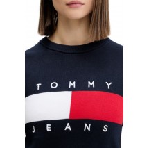 TOMMY JEANS FLAG CREW NECK SWEATER EXT ΠΛΕΚΤΗ ΜΠΛΟΥΖΑ ΓΥΝΑΙΚΕΙΑ NAVY