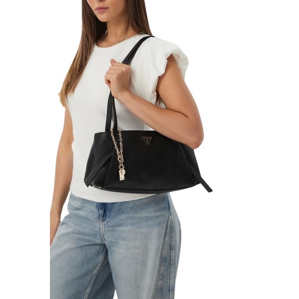 GUESS DEVON SHOULDER SATCHEL ΤΣΑΝΤΑ ΓΥΝΑΙΚΕΙΑ BLACK