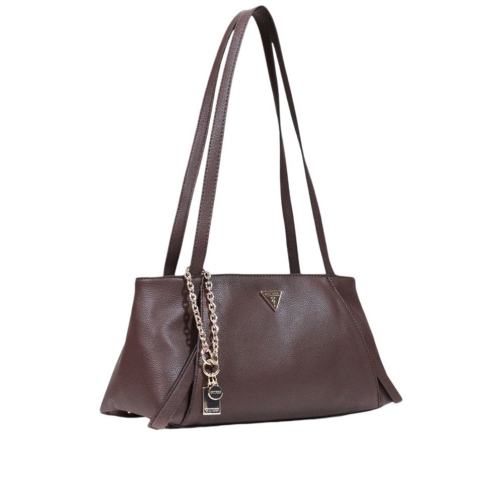 GUESS DEVON SHOULDER SATCHEL ΤΣΑΝΤΑ ΓΥΝΑΙΚΕΙΑ BROWN