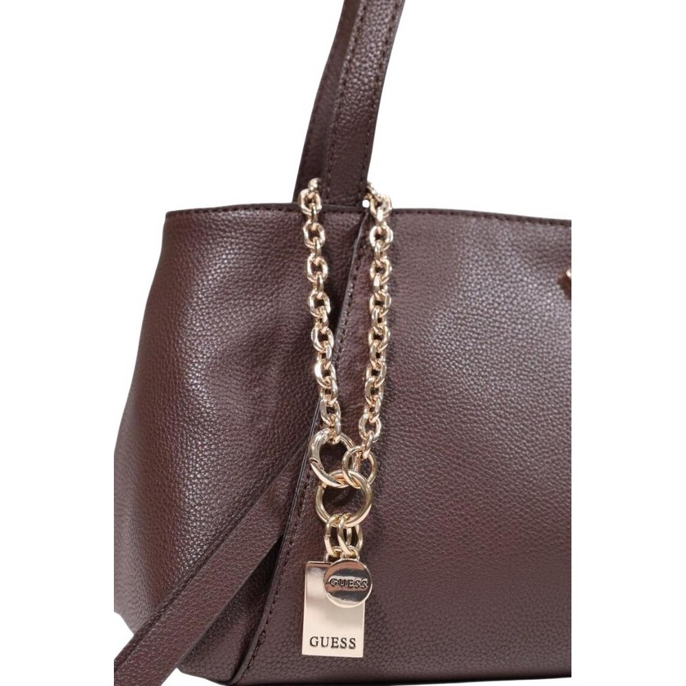 GUESS DEVON SHOULDER SATCHEL ΤΣΑΝΤΑ ΓΥΝΑΙΚΕΙΑ BROWN