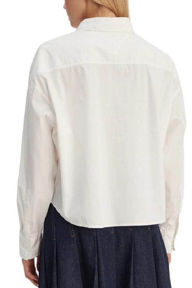 TOMMY JEANS ESSENTIAL CROP SHIRT ΠΟΥΚΑΜΙΣΟ ΓΥΝΑΙΚΕΙΟ ECRU