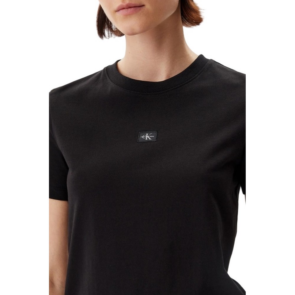 CALVIN KLEIN JEANS WOVEN LABEL REGULAR TEE T-SHIRT ΜΠΛΟΥΖΑ ΓΥΝΑΙΚΕΙΑ BLACK