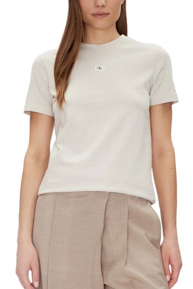 CALVIN KLEIN JEANS WOVEN LABEL REGULAR TEE T-SHIRT ΜΠΛΟΥΖΑ ΓΥΝΑΙΚΕΙΑ BEIGE