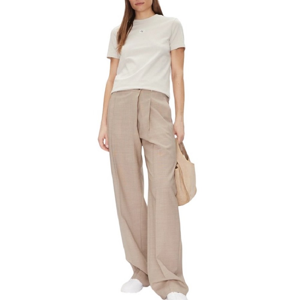 CALVIN KLEIN JEANS WOVEN LABEL REGULAR TEE T-SHIRT ΜΠΛΟΥΖΑ ΓΥΝΑΙΚΕΙΑ BEIGE