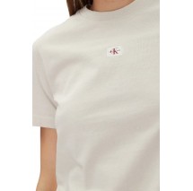 CALVIN KLEIN JEANS WOVEN LABEL REGULAR TEE T-SHIRT ΜΠΛΟΥΖΑ ΓΥΝΑΙΚΕΙΑ BEIGE