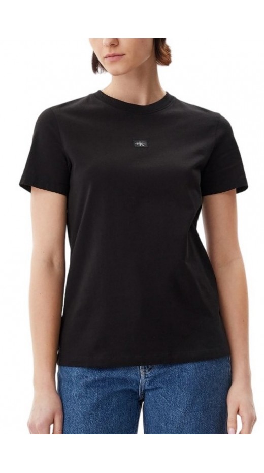 CALVIN KLEIN JEANS WOVEN LABEL REGULAR TEE T-SHIRT ΜΠΛΟΥΖΑ ΓΥΝΑΙΚΕΙΑ BLACK
