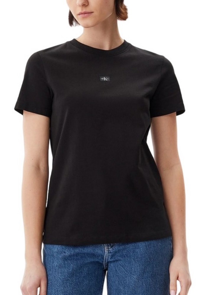 CALVIN KLEIN JEANS WOVEN LABEL REGULAR TEE T-SHIRT ΜΠΛΟΥΖΑ ΓΥΝΑΙΚΕΙΑ BLACK