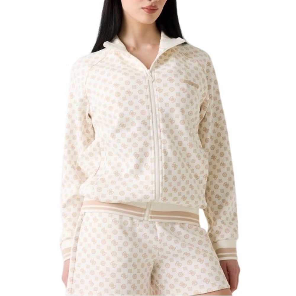GUESS AGGIE FULL ZIP SWEATSHIRT ΖΑΚΕΤΑ ΦΟΥΤΕΡ ΓΥΝΑΙΚΕΙΑ ECRU