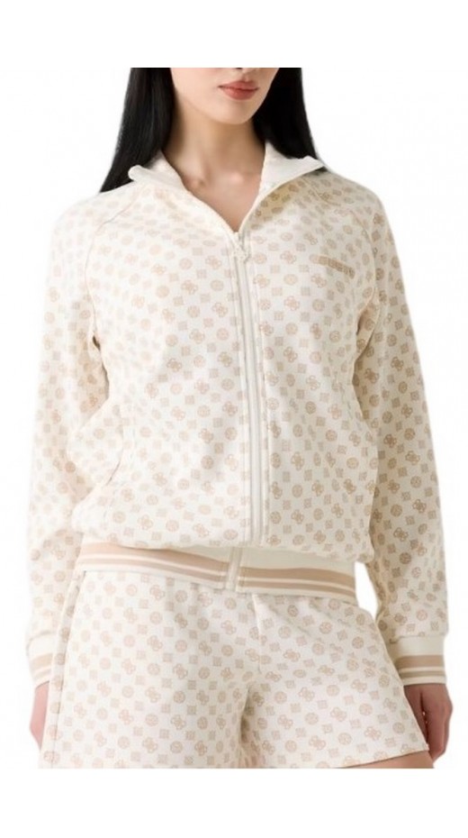 GUESS AGGIE FULL ZIP SWEATSHIRT ΖΑΚΕΤΑ ΦΟΥΤΕΡ ΓΥΝΑΙΚΕΙΑ ECRU