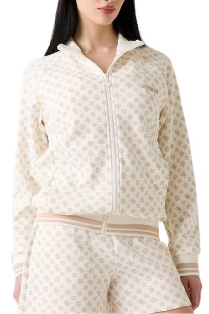 GUESS AGGIE FULL ZIP SWEATSHIRT ΖΑΚΕΤΑ ΦΟΥΤΕΡ ΓΥΝΑΙΚΕΙΑ ECRU