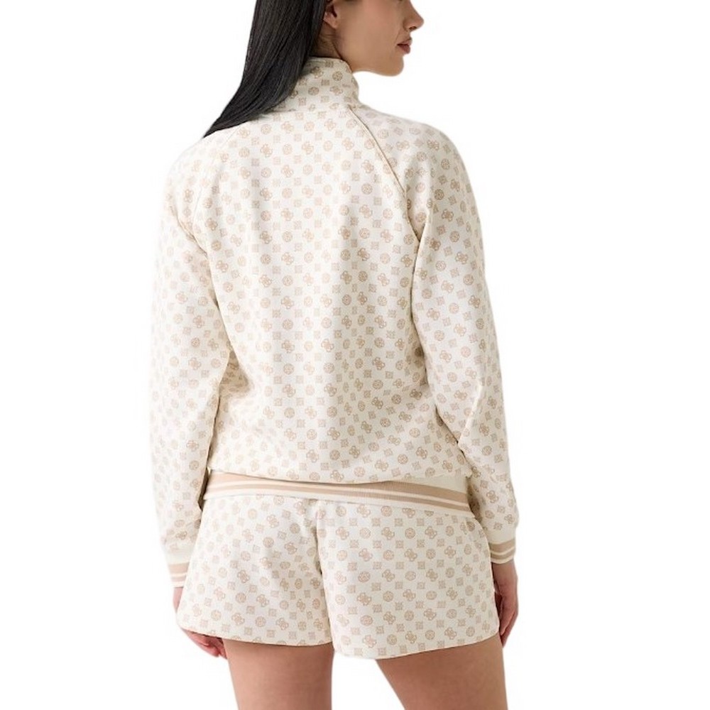 GUESS AGGIE FULL ZIP SWEATSHIRT ΖΑΚΕΤΑ ΦΟΥΤΕΡ ΓΥΝΑΙΚΕΙΑ ECRU