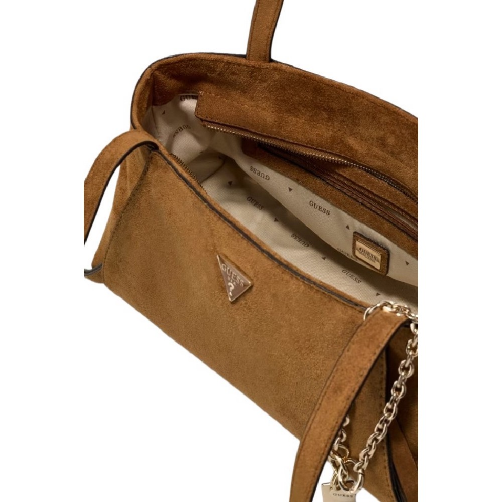 GUESS DEVON SHOULDER SATCHEL ΤΣΑΝΤΑ ΓΥΝΑΙΚΕΙΑ COGNAC