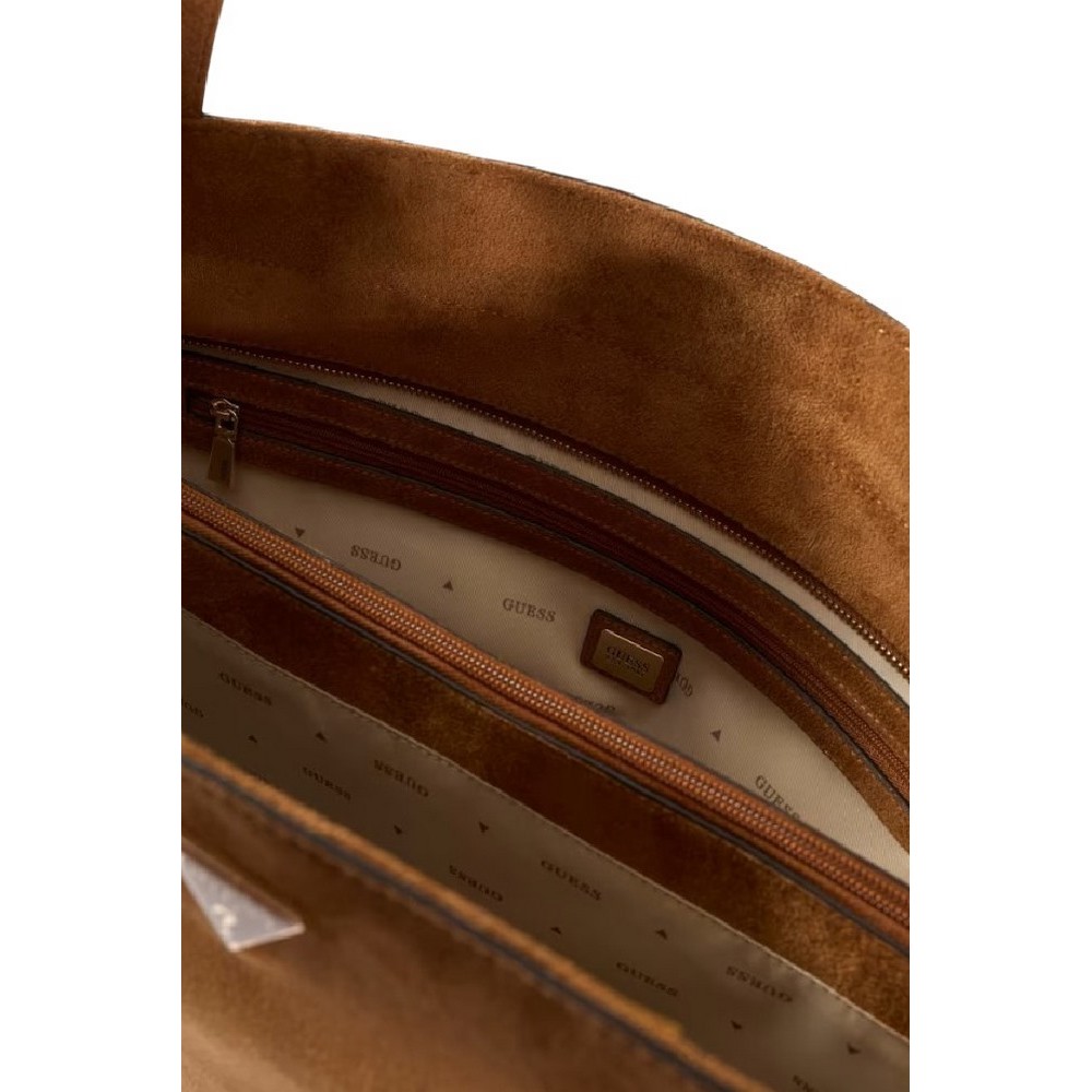 GUESS DEVON SHOULDER SATCHEL ΤΣΑΝΤΑ ΓΥΝΑΙΚΕΙΑ COGNAC