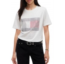 TOMMY JEANS RLX FLAG BLING T-SHIRT ΜΠΛΟΥΖΑ ΓΥΝΑΙΚΕΙΑ ECRU