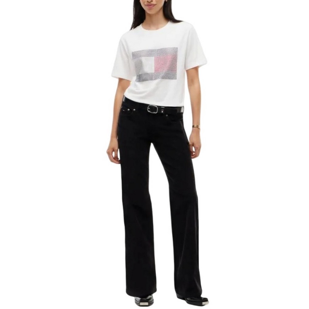 TOMMY JEANS RLX FLAG BLING T-SHIRT ΜΠΛΟΥΖΑ ΓΥΝΑΙΚΕΙΑ ECRU