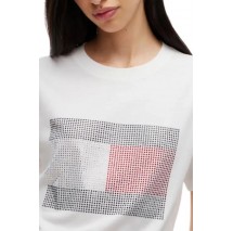 TOMMY JEANS RLX FLAG BLING T-SHIRT ΜΠΛΟΥΖΑ ΓΥΝΑΙΚΕΙΑ ECRU