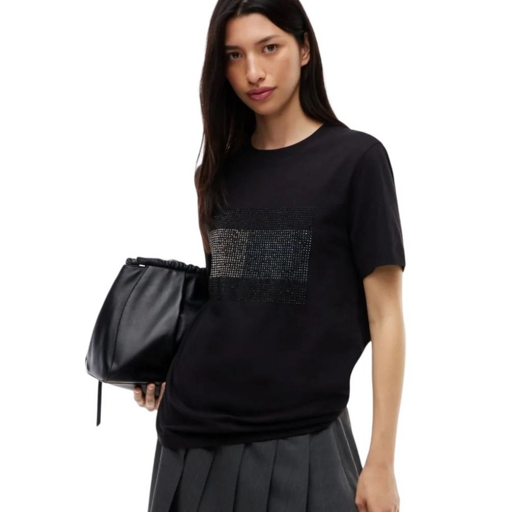 TOMMY JEANS RLX FLAG BLING T-SHIRT ΜΠΛΟΥΖΑ ΓΥΝΑΙΚΕΙΑ BLACK
