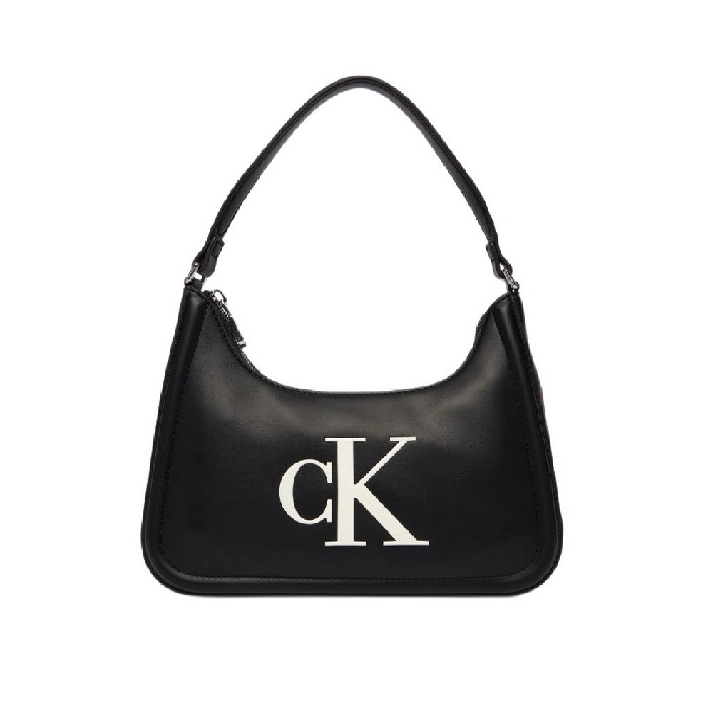 CALVIN KLEIN RAISED SMALL SHOULDER BAG ΤΣΑΝΤΑ ΓΥΝΑΙΚΕΙΑ BLACK/WHITE